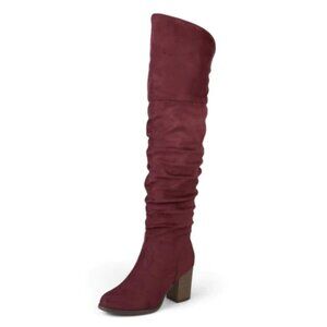 Journee Women's Extra Wide Calf Kaison Boots Wine, 8.5
